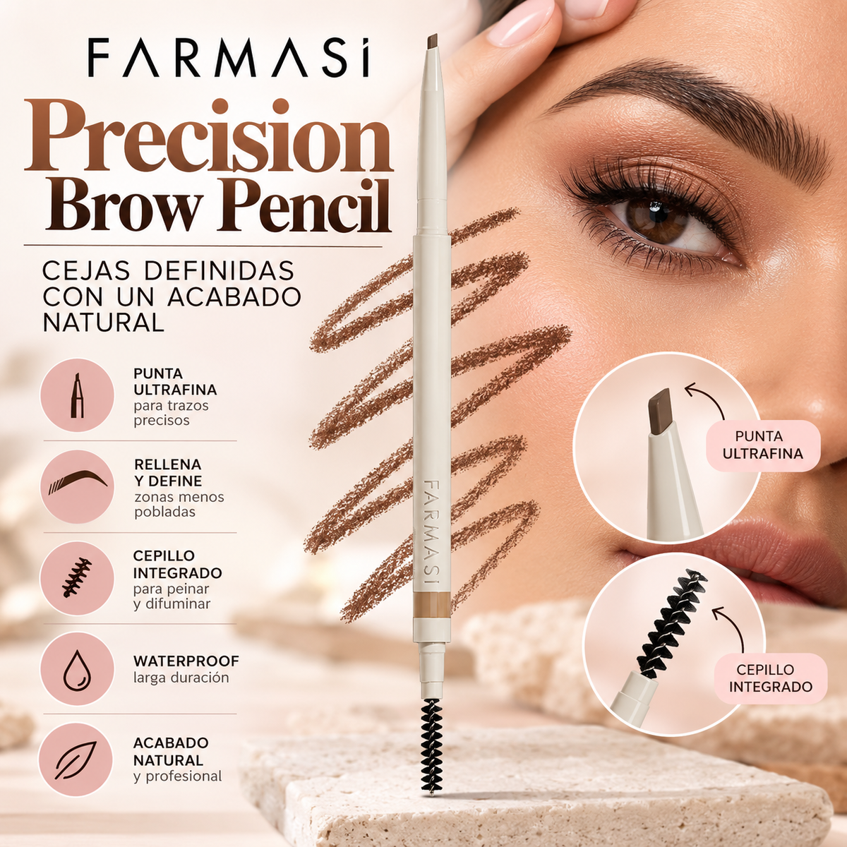 Farmasi Precision Brow Pencil – Cejas Definidas con Acabado Natural