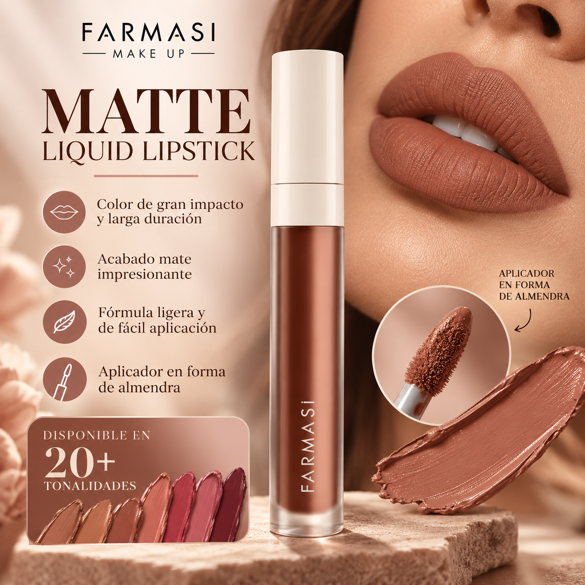 Farmasi Matte Liquid Lipstick – Labial Líquido Mate de Alta Pigmentación y Larga Duración
