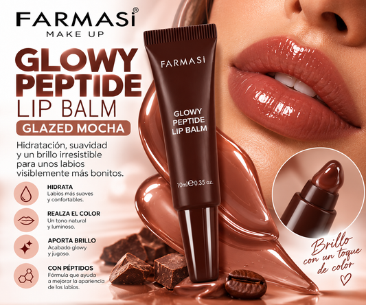 Farmasi Glowy Peptide Lip Balm Glazed Mocha – Bálsamo Labial con Péptidos, Hidratación y Brillo Glow
