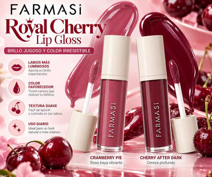 Farmasi Royal Cherry Lip Gloss – Brillo Jugoso y Tonos Cereza Elegantes