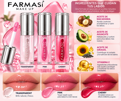 Farmasi Lip Oil – Aceite Labial transparente Hidratante y Nutritivo con Brillo Intenso