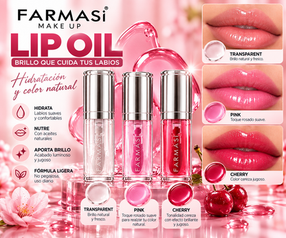 Farmasi Lip Oil – Aceite Labial transparente Hidratante y Nutritivo con Brillo Intenso